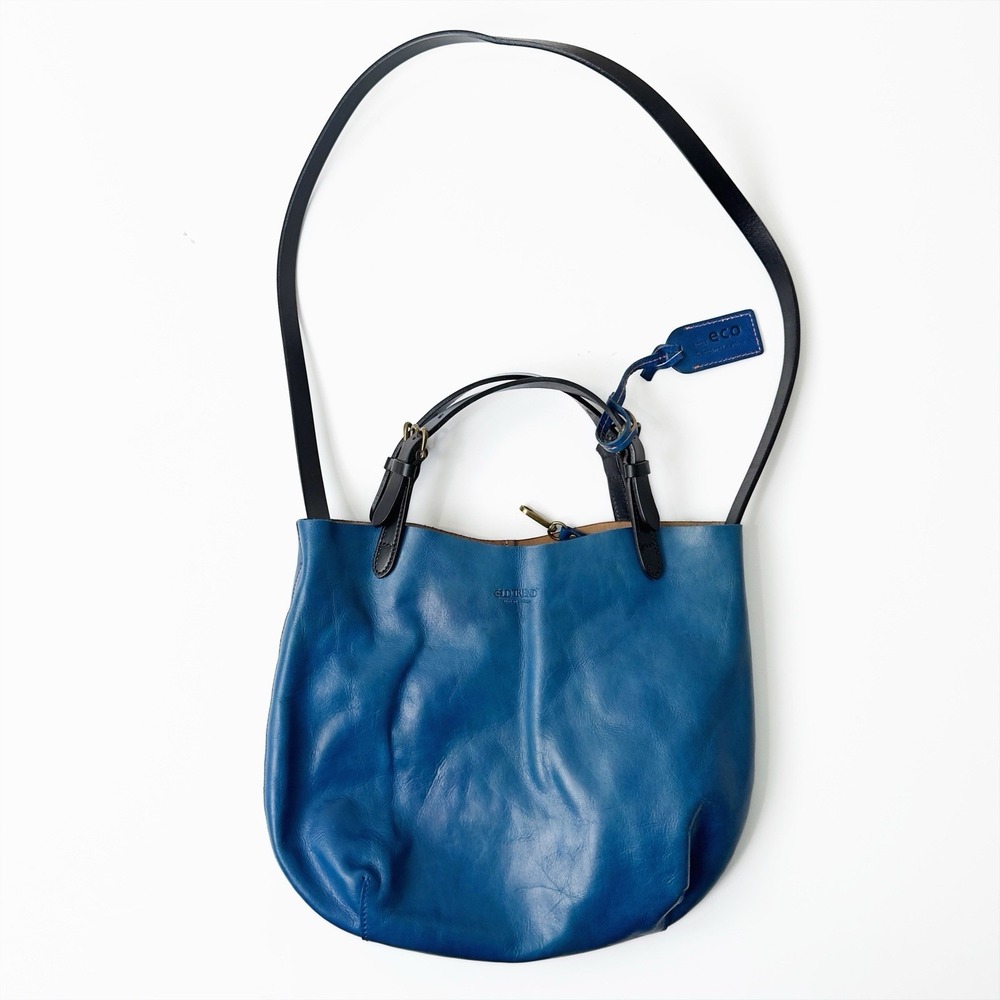 Old Trend Shoulder Bag Blue 100% Genuine Leather